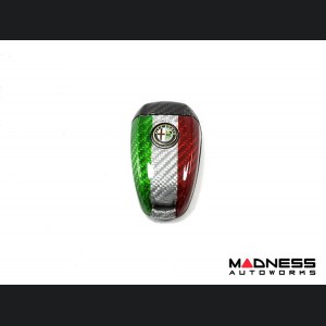 Alfa Romeo Stelvio Key Fob Cover  - Carbon Fiber - Italian Flag V2